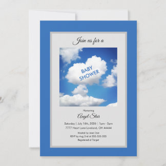 Invitación para baby shower Heart Cloud Baby