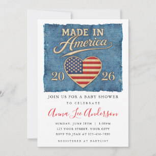 Invitación para Baby Shower Hecho en América
