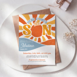 Invitación para Baby Shower Here Comes the Son Boy