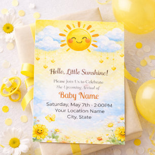 Invitación para Baby Shower Hola Pequeño Sol