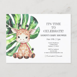 Invitación para baby shower jirafa safari