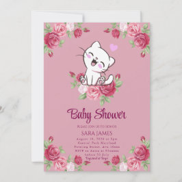 Invitación para Baby Shower Kitten Dulce Serenidad