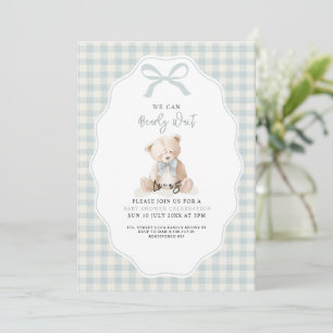Invitación para Baby Shower Little Blue Bearly Wai