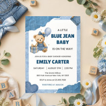 Invitación para baby shower Little Blue Jean | Ves