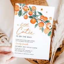 Invitación para Baby Shower Little Cutie Orange