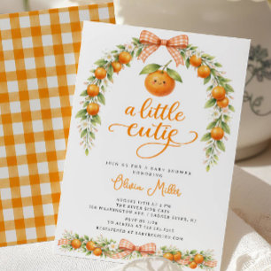 Invitación para Baby Shower Little Cutie Orange