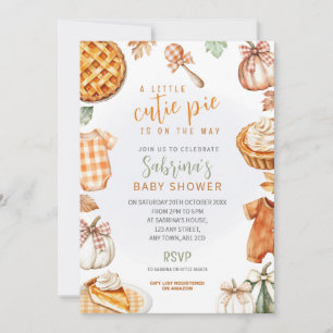 Invitación para Baby Shower Little Cutie Pie Is On