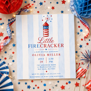 Invitación para baby shower Little Firecracker