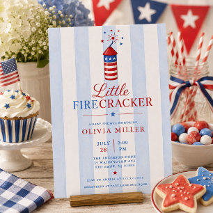 Invitación para baby shower Little Firecracker
