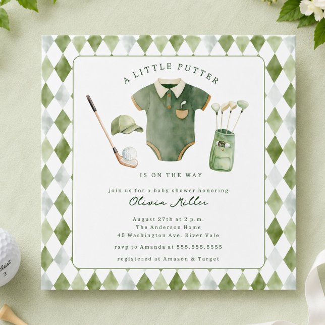 Invitación para Baby Shower Little Putter (Subido por el creador)
