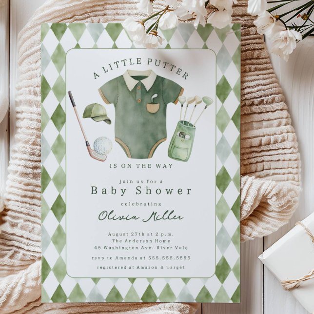 Invitación para baby shower Little Putter (Subido por el creador)