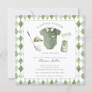 Invitación para Baby Shower Little Putter