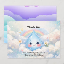 Invitación para baby shower Little Raindrop on the
