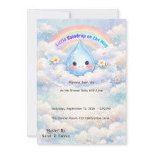 Invitación para baby shower Little Raindrop on the
