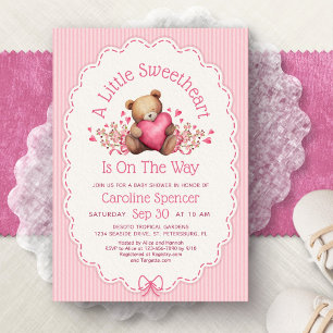 Invitación para Baby Shower Little Sweetheart