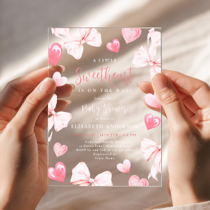 Invitación para baby shower Little Sweetheart Pink