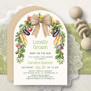 Invitación para Baby Shower Localmente Cultivados 