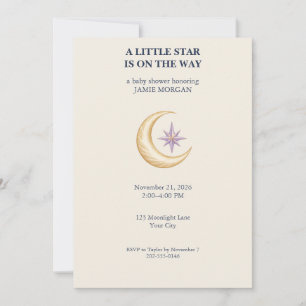 Invitación para baby shower Luna y Estrella de Lav