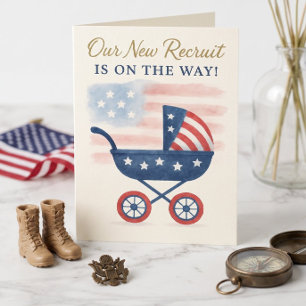 Invitación para baby shower militar de Estrellas y