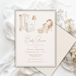 Invitación para baby shower neutral de guardería