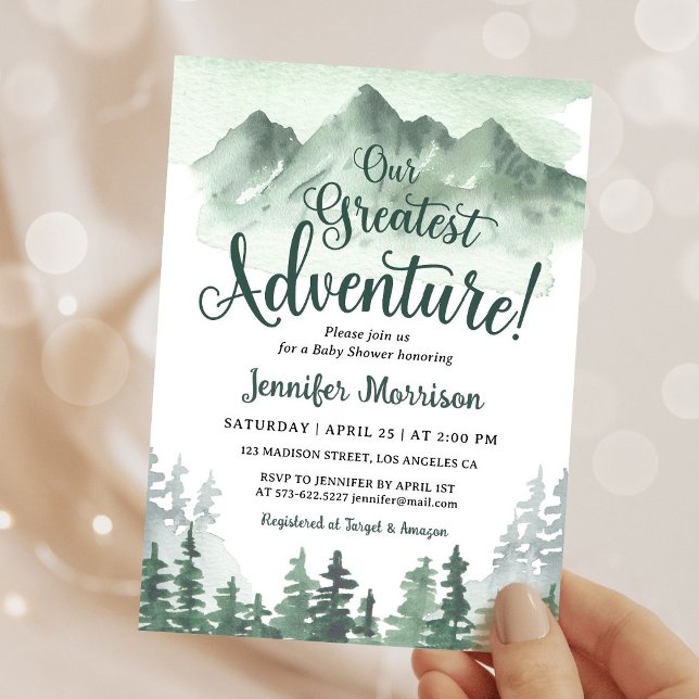 Invitación para baby shower 'Nuestra mayor aventur (Subido por el creador)