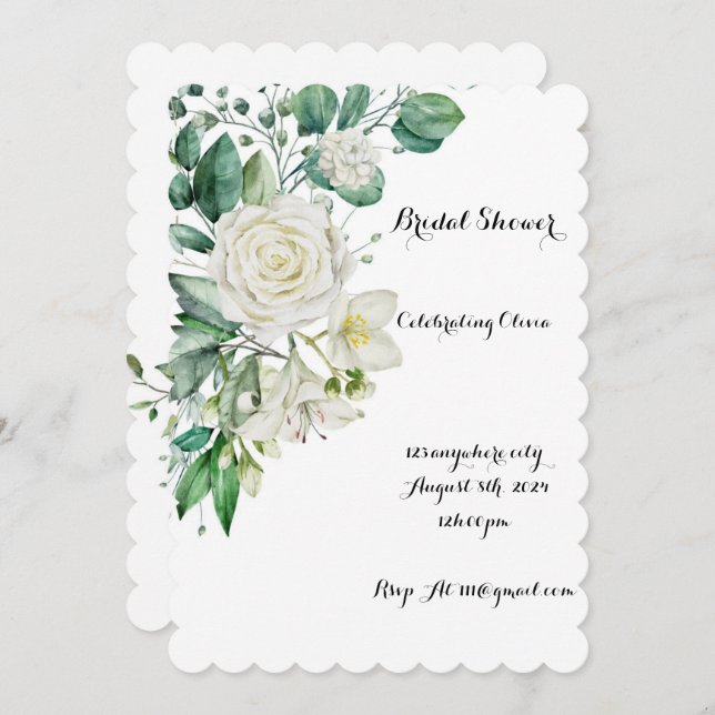 INVITACIÓN PARA BABY SHOWER NUPCIAL VERDE (Anverso / Reverso)