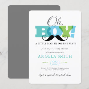 Invitación para Baby Shower Oh Boy
