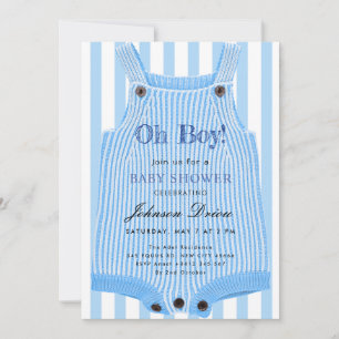 Invitación para Baby Shower 'Oh Boy' Acuarela Az