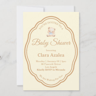 Invitación para Baby Shower | Oso
