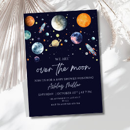 Invitación para Baby Shower Over The Moon Boy, Cel