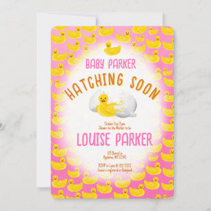 Invitación para baby shower 'Pato pequeño a punto