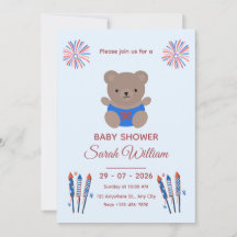 Invitación para baby shower patriótica