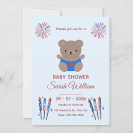 Invitación para baby shower patriótica