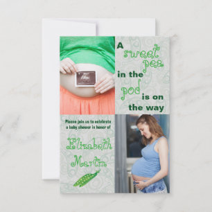 Invitación para baby shower Pea in the Pod 2 Fotos