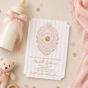 Invitación para baby shower Pink Bottles y Brunch