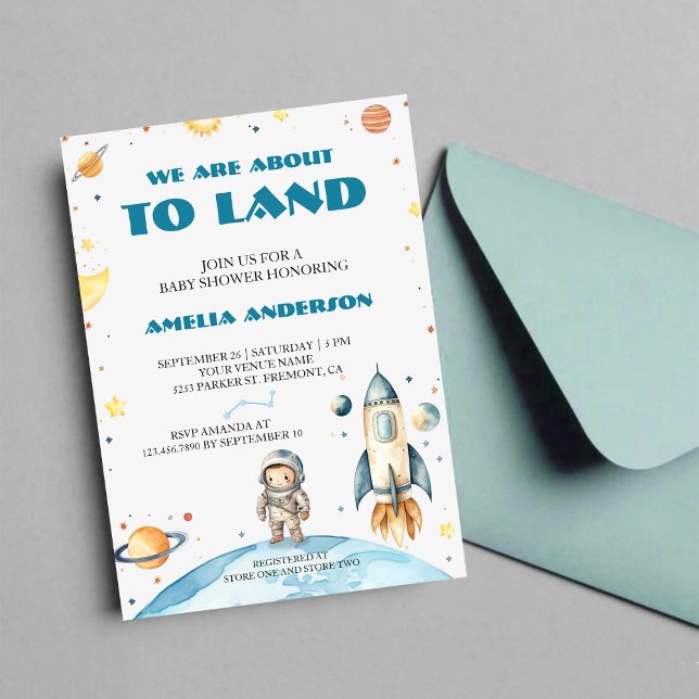 Invitación para Baby Shower Planeta Espacio Exteri (Subido por el creador)