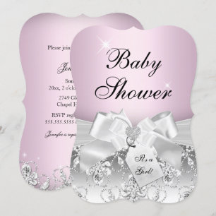 Invitación para baby shower Pretty Diamond Bow Lig