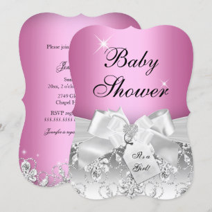 Invitación para baby shower Pretty Diamond Bow Pin