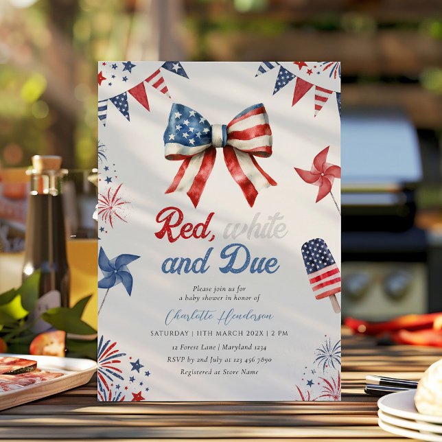 Invitación para baby shower Rojo Blanco y Debida (Subido por el creador)