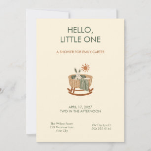 Invitación para baby shower Sage Bassinet Sunshine