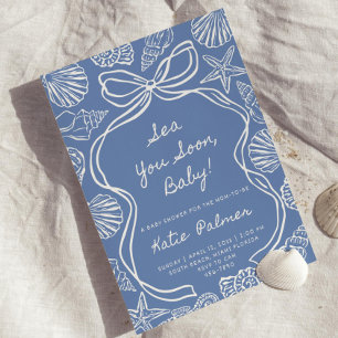 Invitación para Baby Shower Sea You Soon Baby Azul