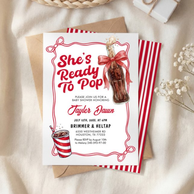 Invitación para baby shower She's Ready to Pop  (Subido por el creador)