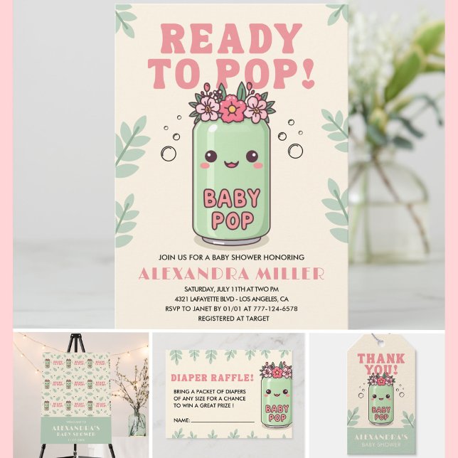 Invitación para Baby Shower She's Ready to Pop Boh (Subido por el creador)