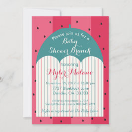 Invitación para Baby Shower "Sombrilla de Sandía"