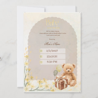 Invitación para baby shower| Tarjeta editable para