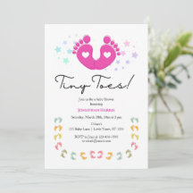 Invitación para Baby Shower Tiny Toes