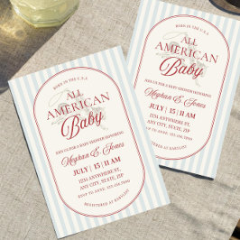 Invitación para baby shower totalmente americana, 