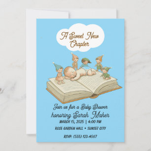 Invitación para baby shower 'Un dulce nuevo capítu