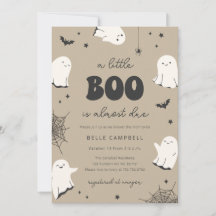 Invitación para Baby Shower "Un pequeño Boo está c