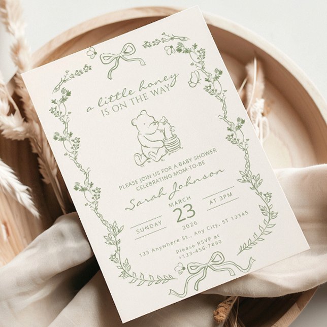 Invitación para Baby Shower 'Un Poco de Miel Está  (Subido por el creador)